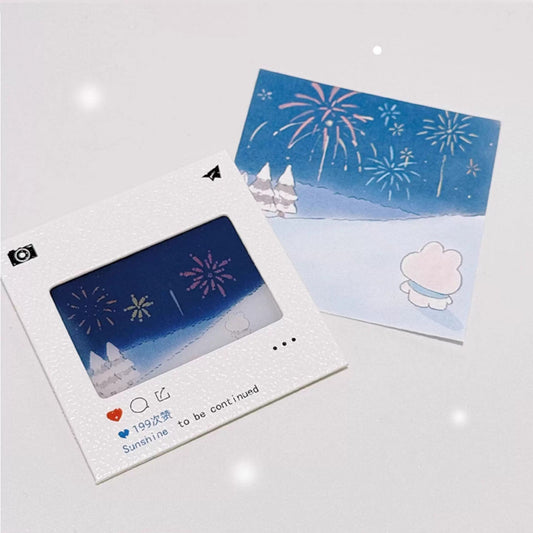 Winter Fireworks - 3D Lenticular Card Accessories Charm - 1 PC