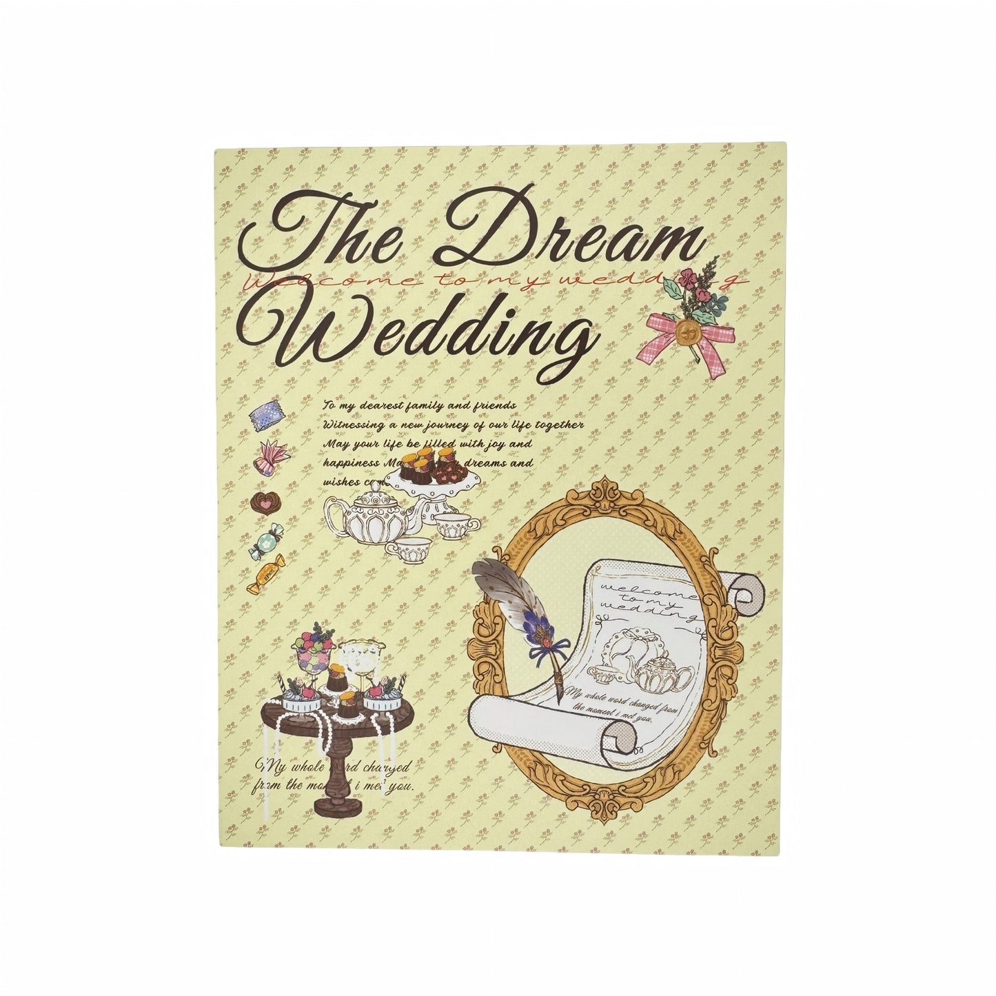 The Dream Wedding - Wedding Themed Illustrated Aesthetic Jumbo Matte Decorative Parcel Box Seal Stickers - 5 PCS