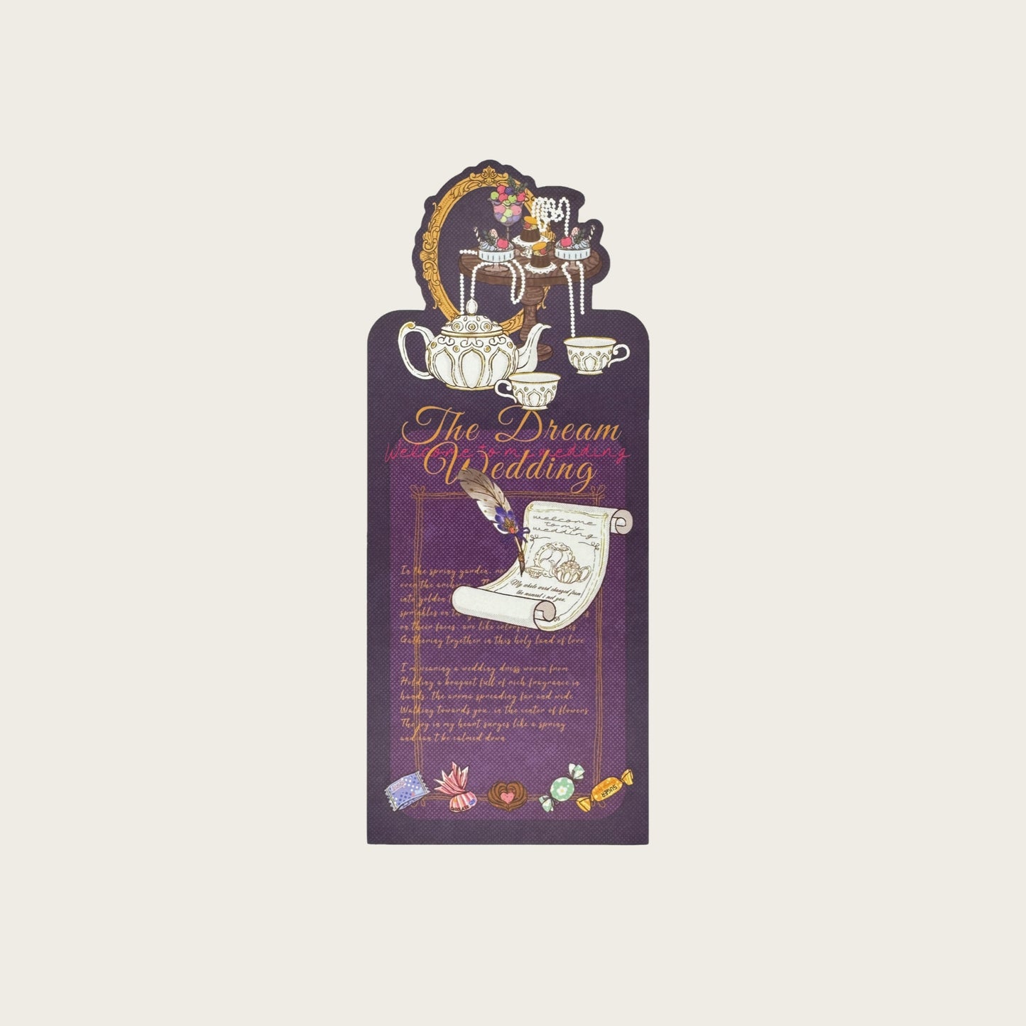 The Dream Wedding - Wedding Themed Illustrated Aesthetic Long Decorative Matte Die-Cut Strip Seal Stickers - 5 PCS