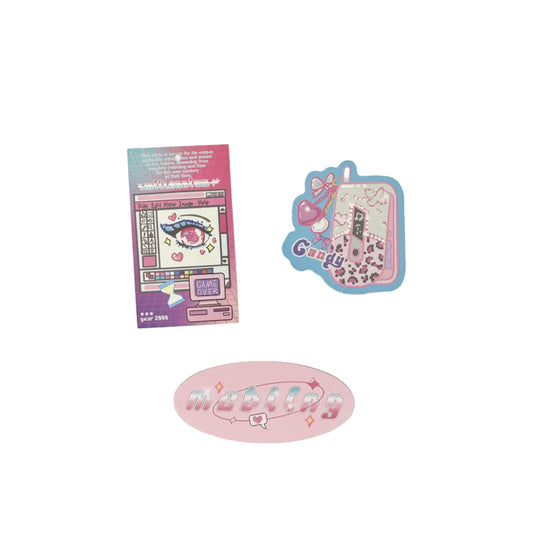 Y2K Sweetheart Retro Millennium Aesthetic Matte Custom Die-Cut Gift Hang Tags & Paper Charms Set - 15 PCS