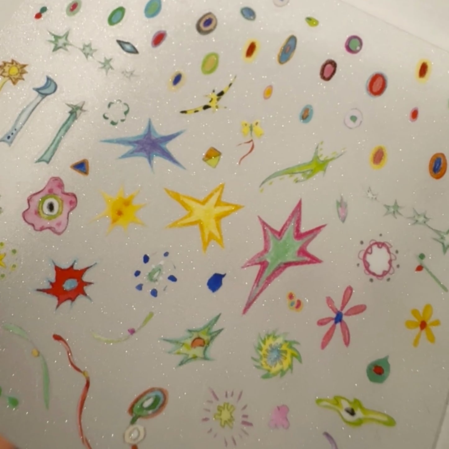 Star Riddles - Glitter Sticker Sheet - 1 SHEET