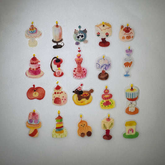 Themed Die-Cut Decorative Glitter Flake Stickers Set - 20 PCS
