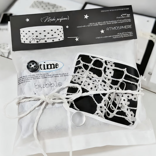 Fragrance Black & White Tones Aesthetic Slim Header Cards - 5 PCS
