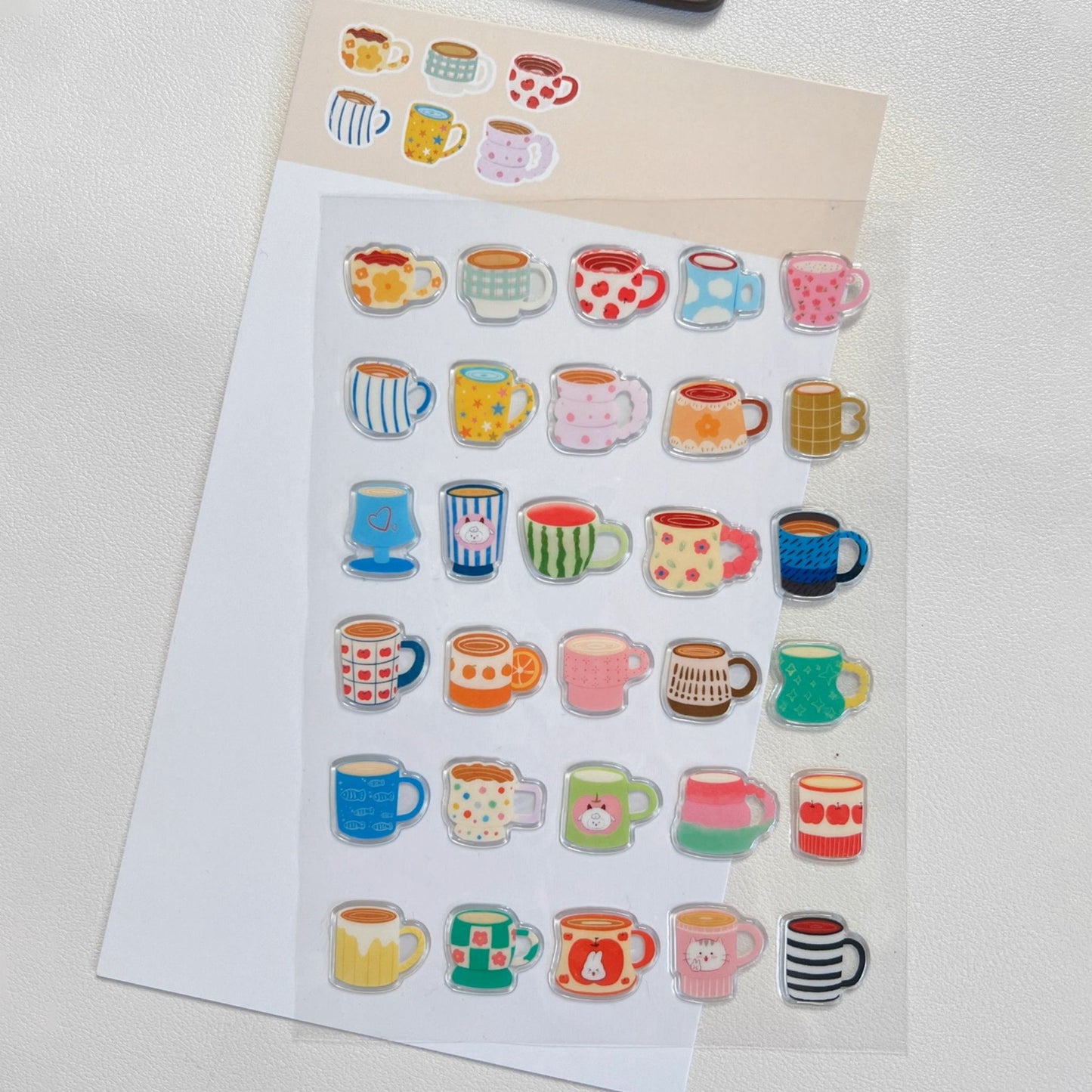 World of Cups - 3D Puffy Transparent Stickers - 1 SHEET