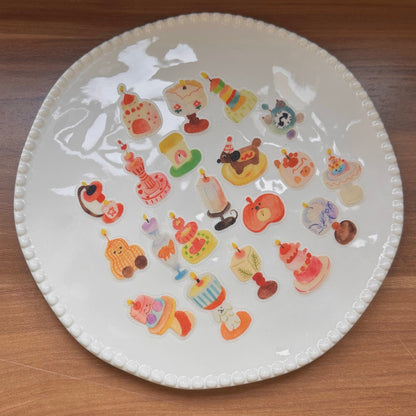 Themed Die-Cut Decorative Glitter Flake Stickers Set - 20 PCS