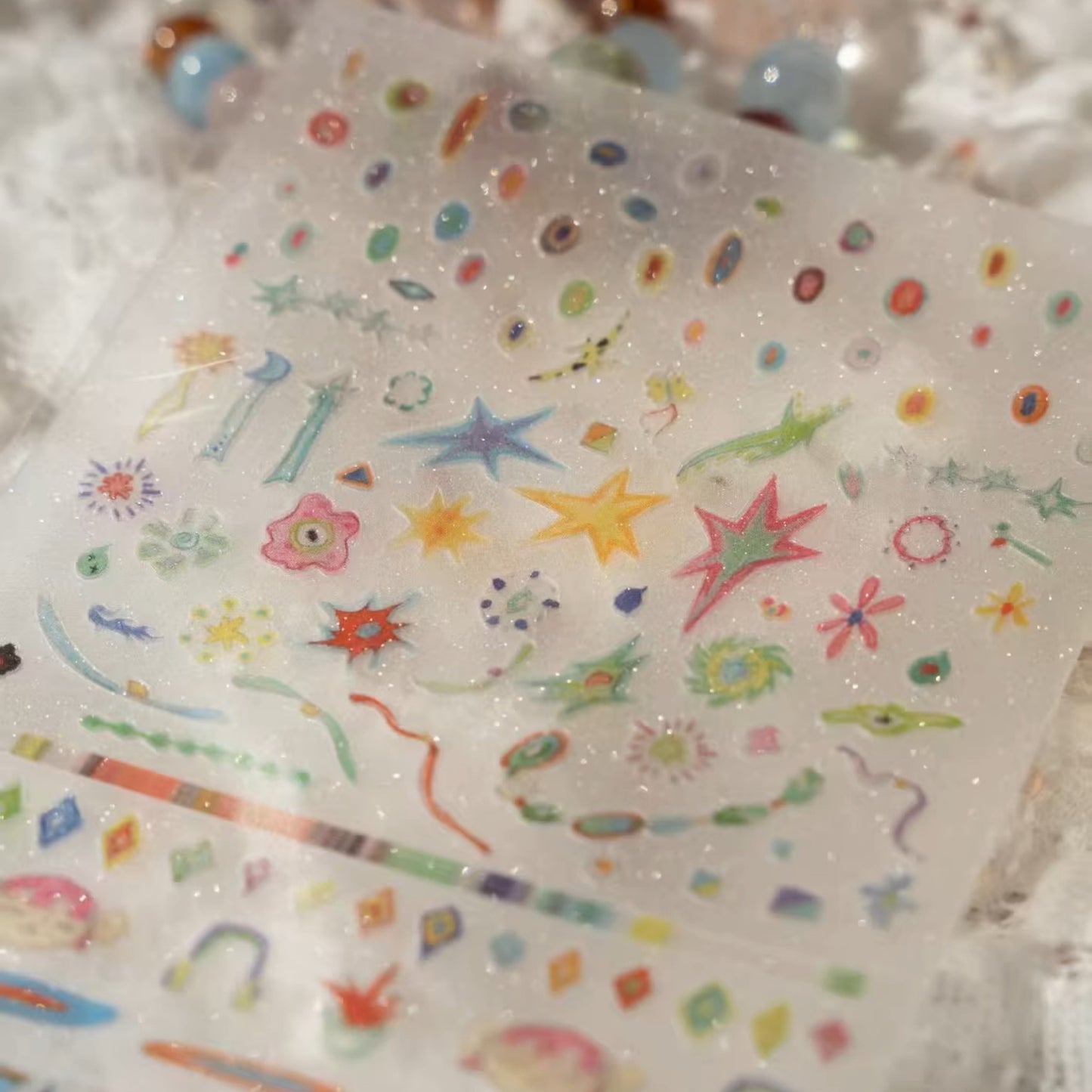 Star Riddles - Glitter Sticker Sheet - 1 SHEET