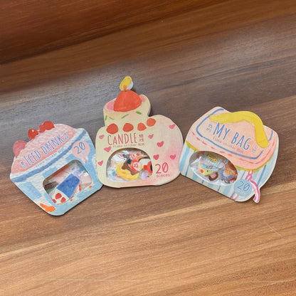 Themed Die-Cut Decorative Glitter Flake Stickers Set - 20 PCS