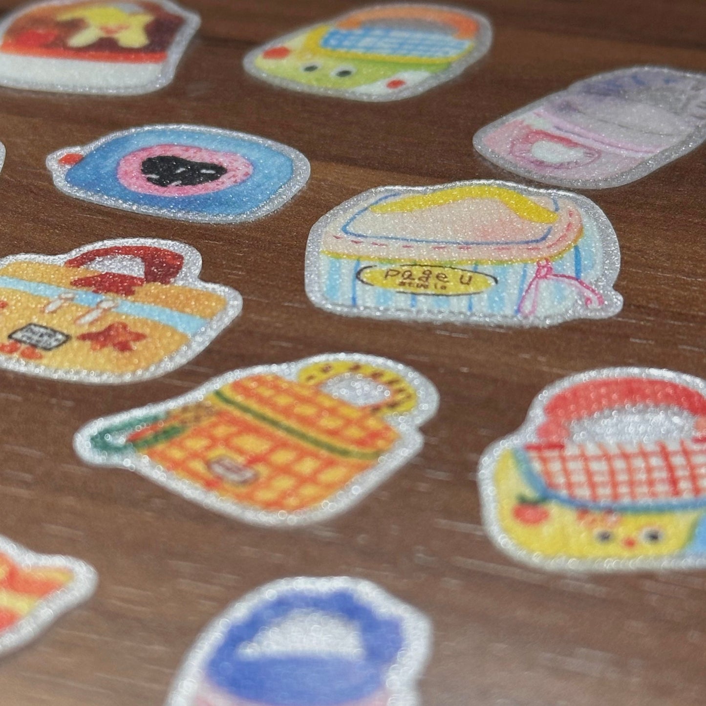 Themed Die-Cut Decorative Glitter Flake Stickers Set - 20 PCS