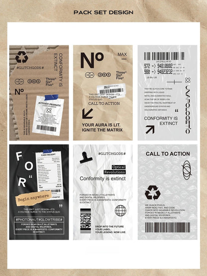 Recirculation Minimalist Clean Fit Aesthetic Matte Seal Stickers - 5 PCS