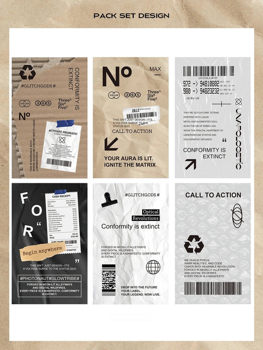 Recirculation Minimalist Clean Fit Aesthetic Matte Seal Stickers - 5 PCS