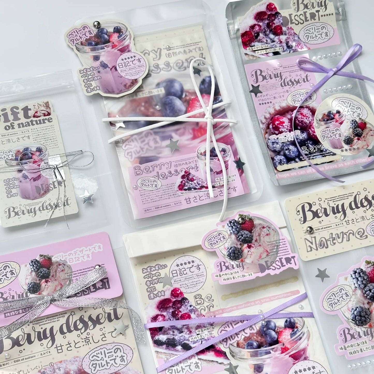 Berry Sweet  Premium Gourmet Aesthetic Decorative Matte Backcards - 5 PCS