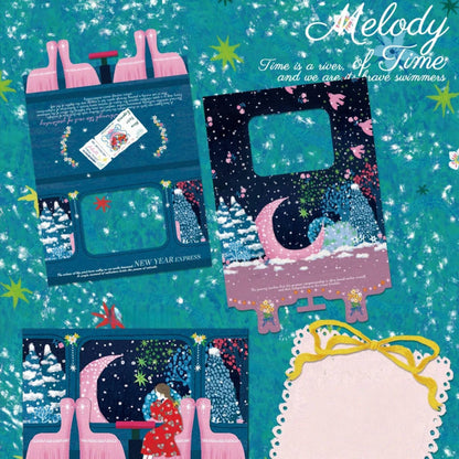 NEW LIFE The New Year Express - Multi-Functional Die-Cut Foldable Folio Art Print - 5 PCS