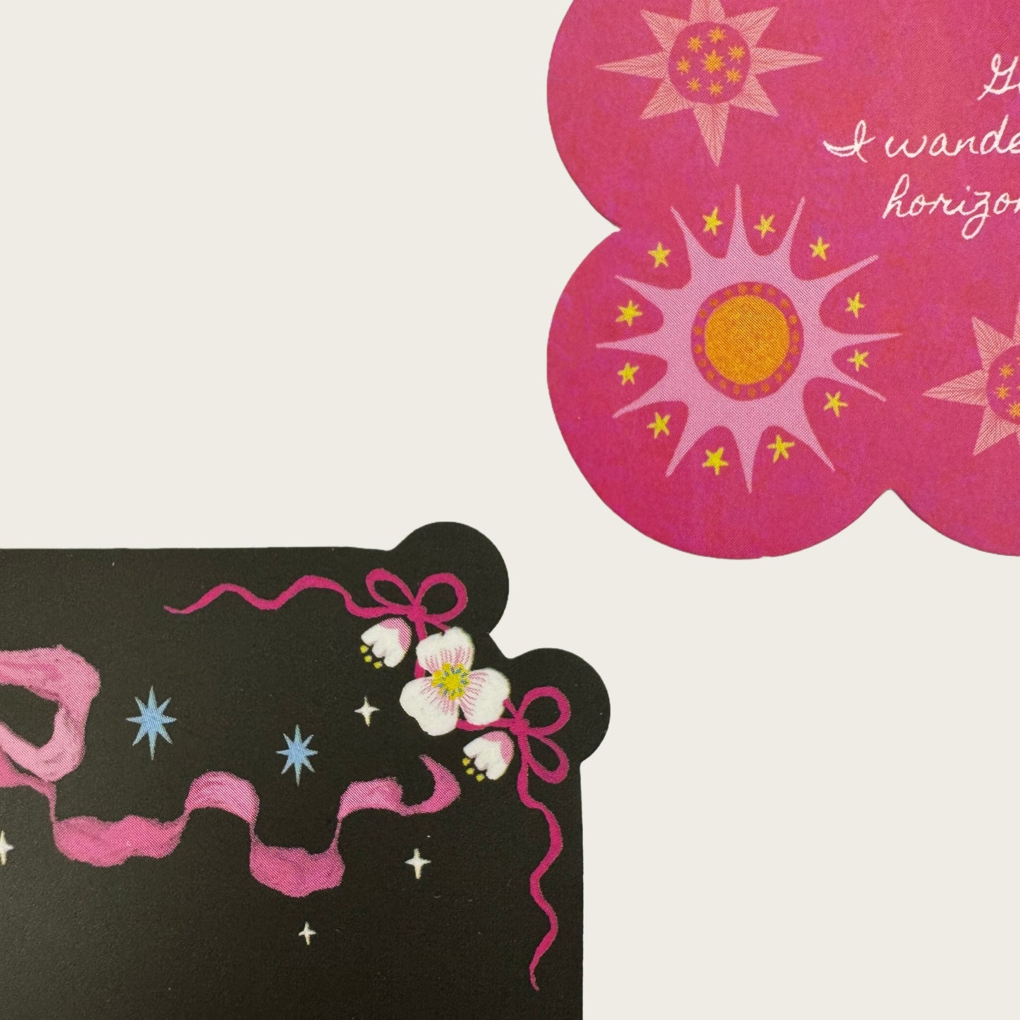 NEW LIFE Artistic Matte Die-Cut Deco Cards Multi-Functional Illustrated Folio Art Print - 5 PCS