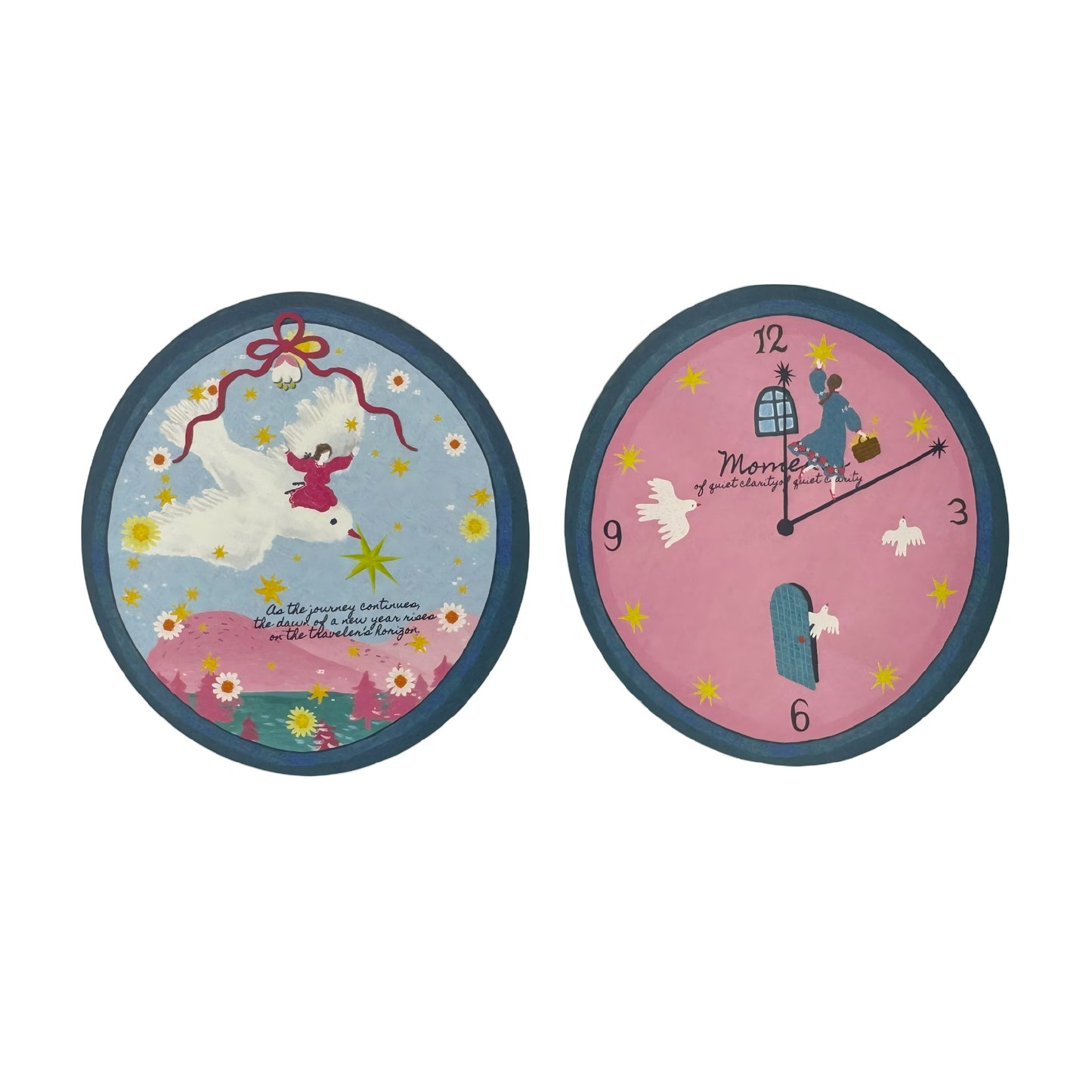 NEW LIFE Artistic Matte Die-Cut Deco Cards Multi-Functional Illustrated Folio Art Print - 5 PCS