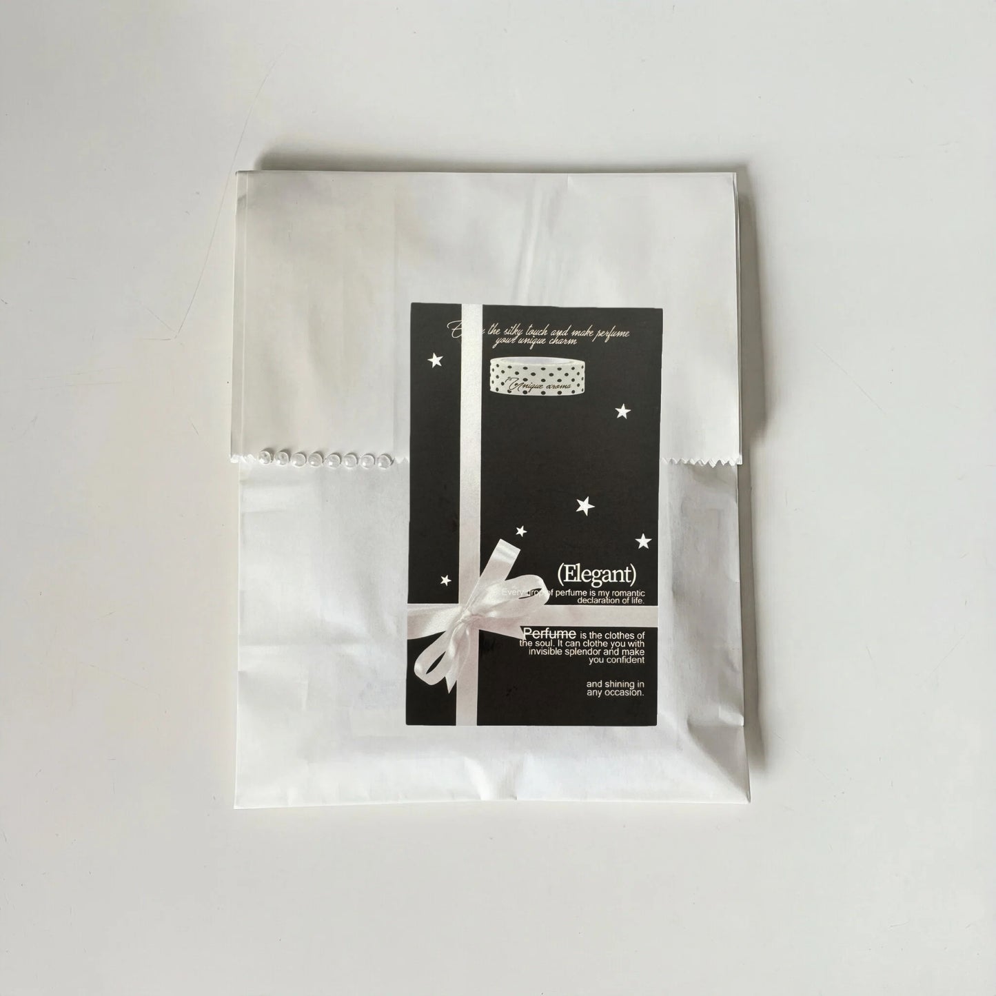 Fragrance Black & White Tones Aesthetic Matte Seal Stickers - 5 PCS