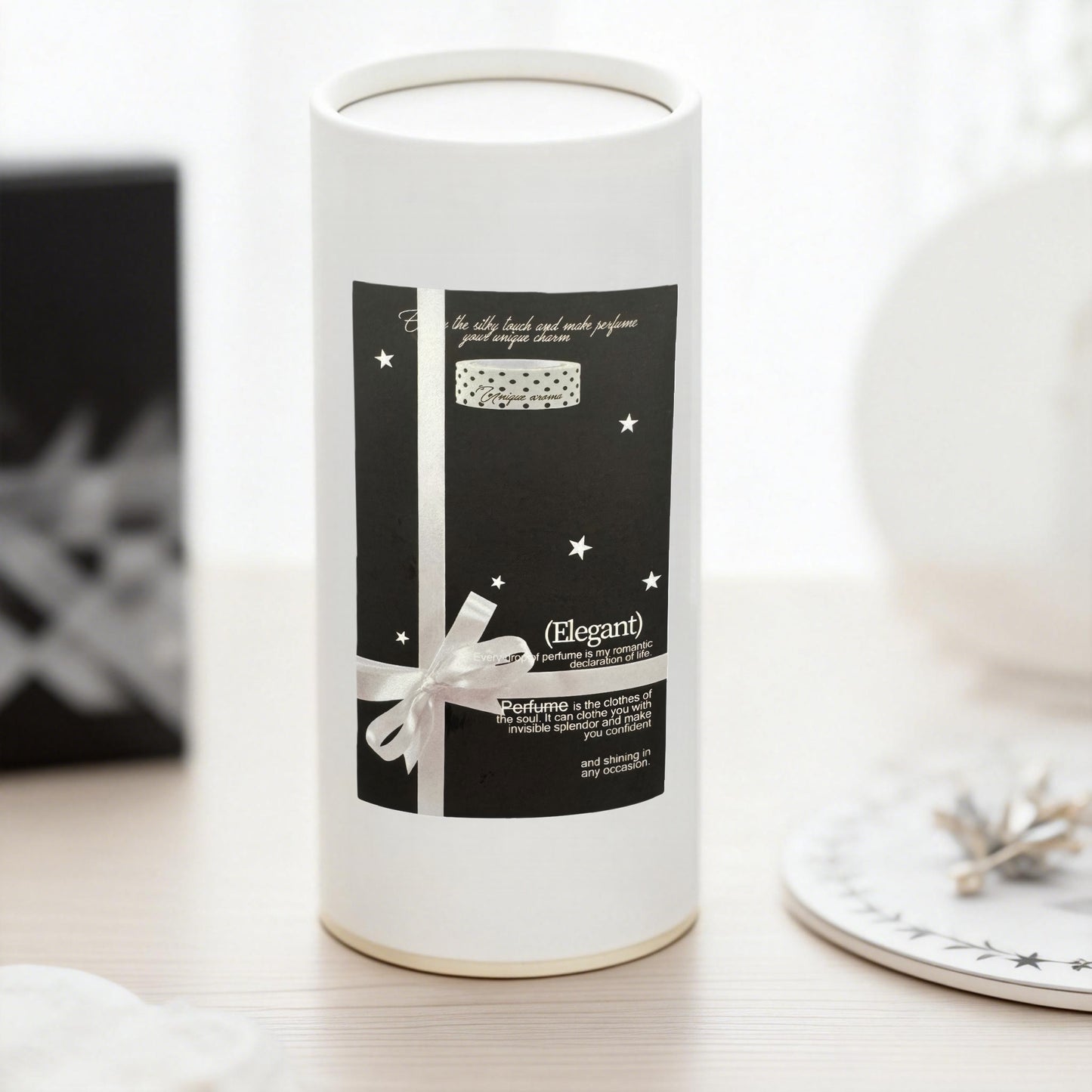 Fragrance Black & White Tones Aesthetic Matte Seal Stickers - 5 PCS