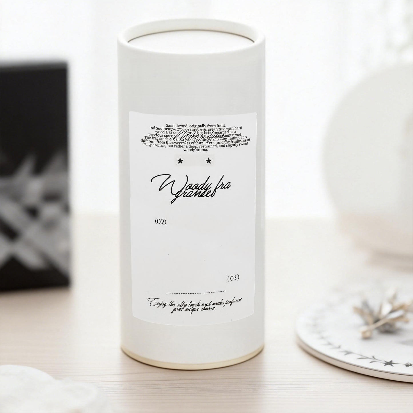 Fragrance Black & White Tones Aesthetic Matte Seal Stickers - 5 PCS