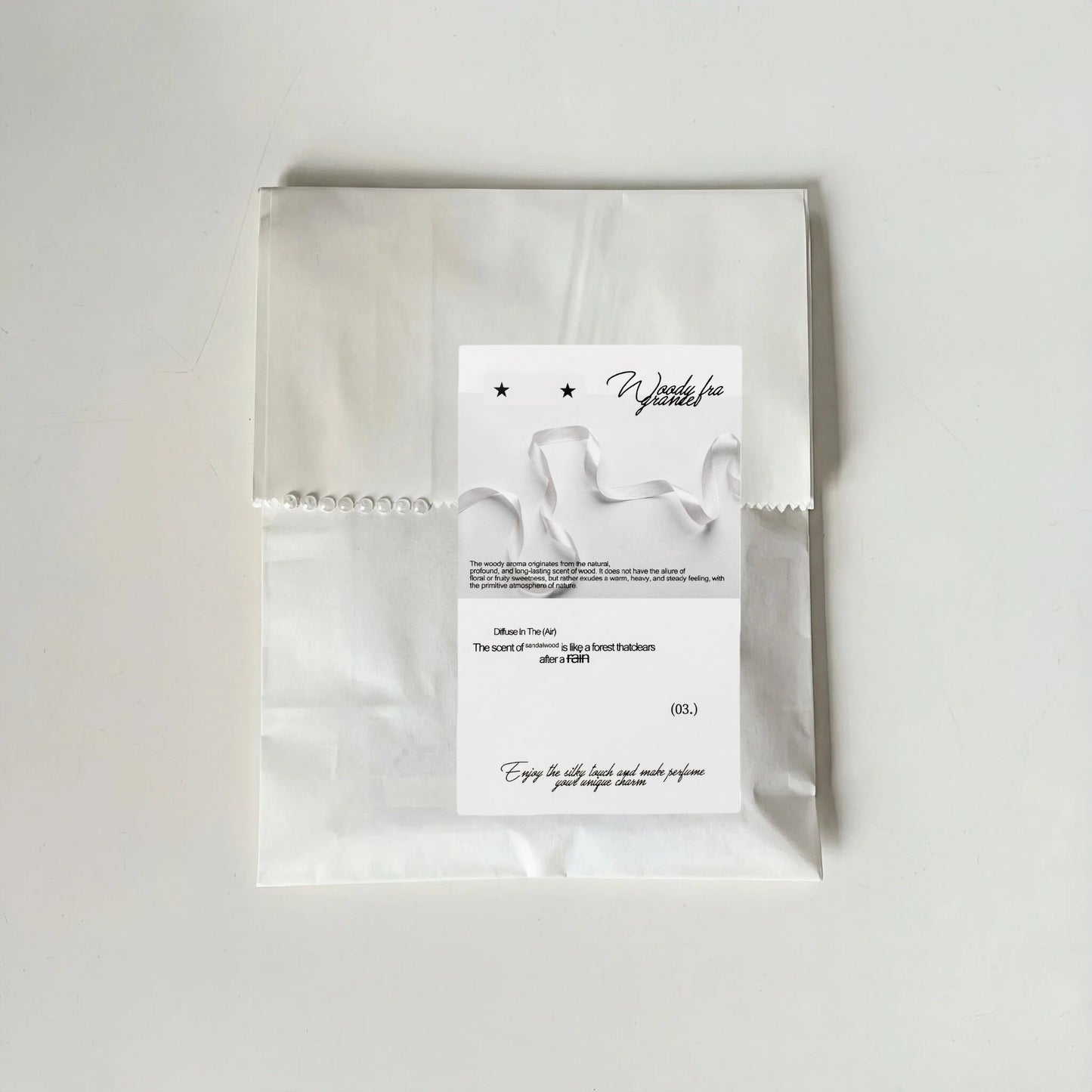 Fragrance Black & White Tones Aesthetic Matte Seal Stickers - 5 PCS