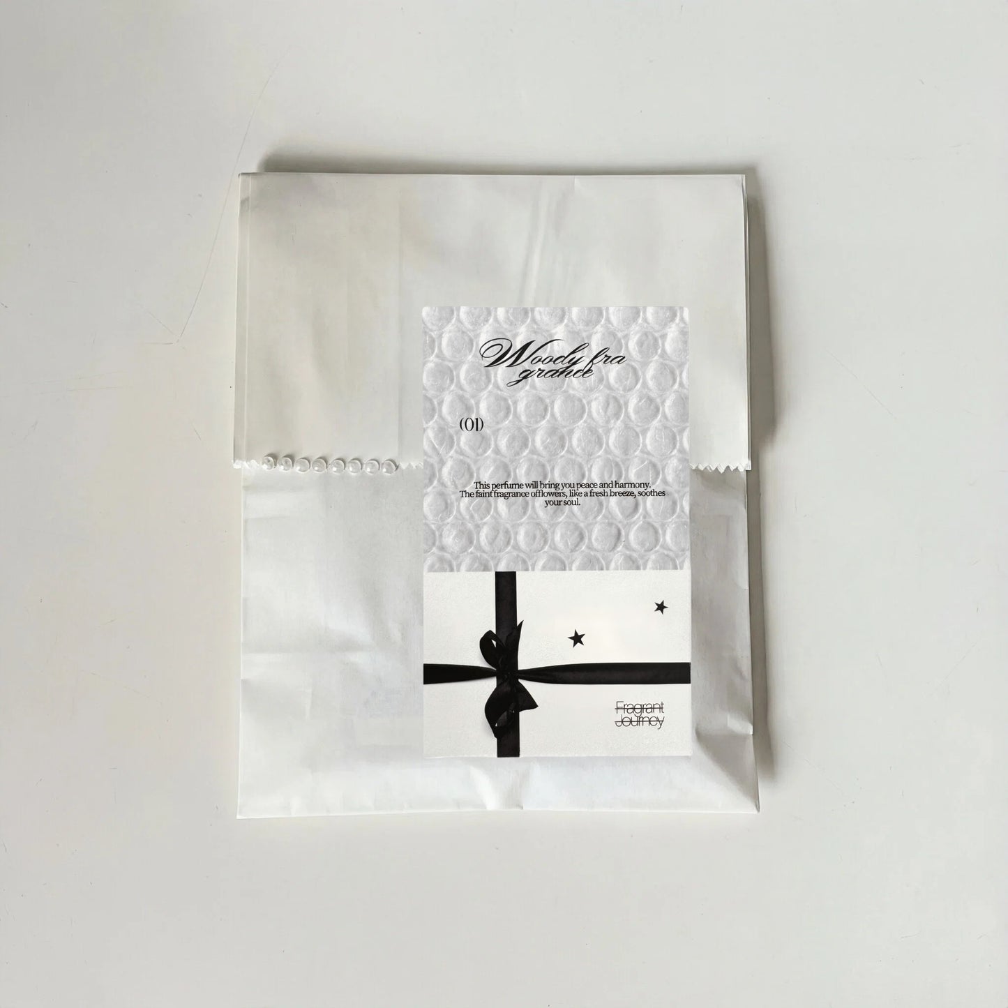 Fragrance Black & White Tones Aesthetic Matte Seal Stickers - 5 PCS