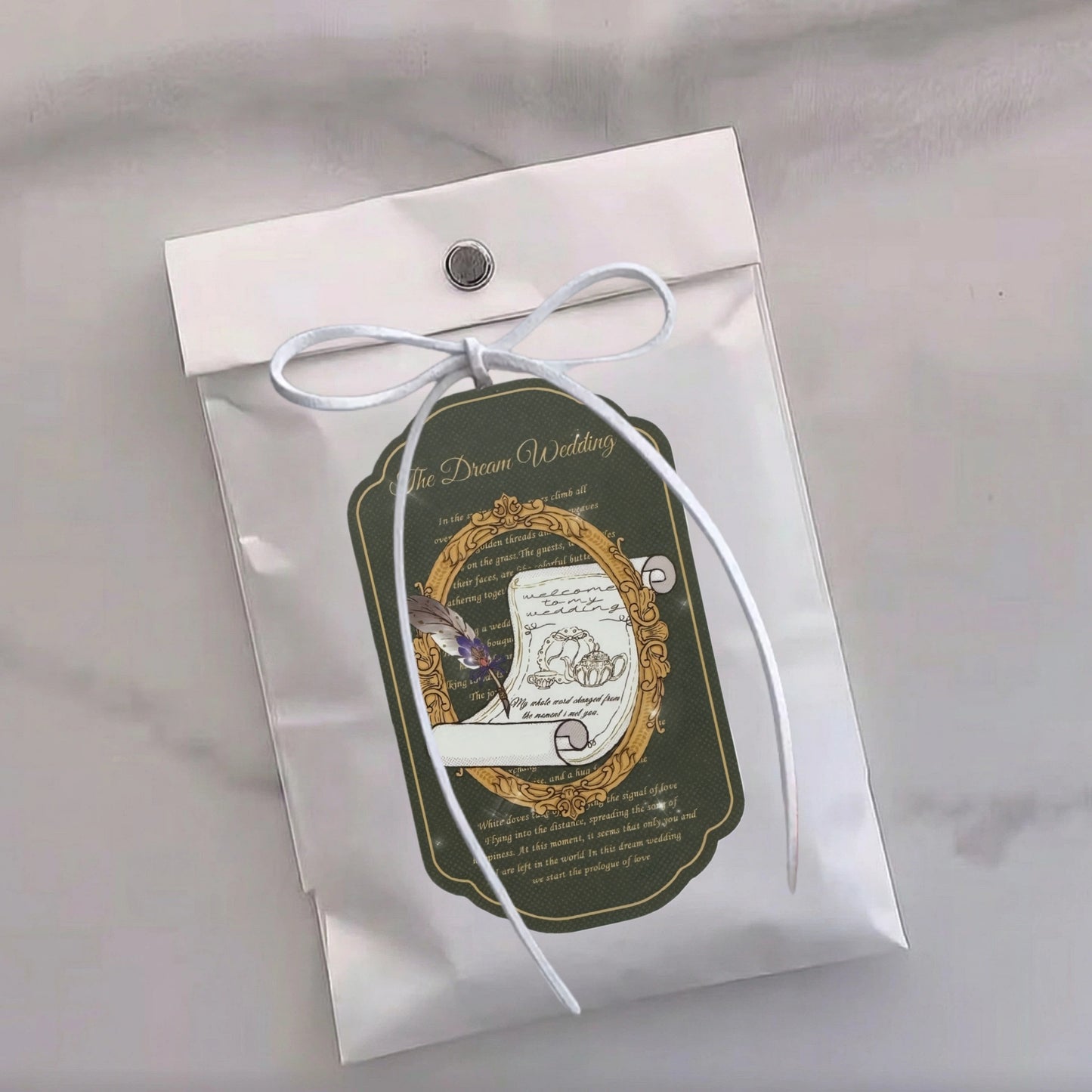 The Dream Wedding - Wedding Themed Illustrated Aesthetic Matte Seal Stickers - 5 PCS