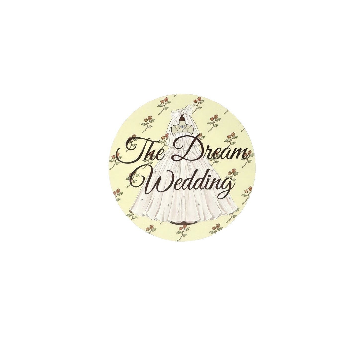 The Dream Wedding - Wedding Themed Illustrated Aesthetic Matte Seal Stickers (Circular) - 5 PCS