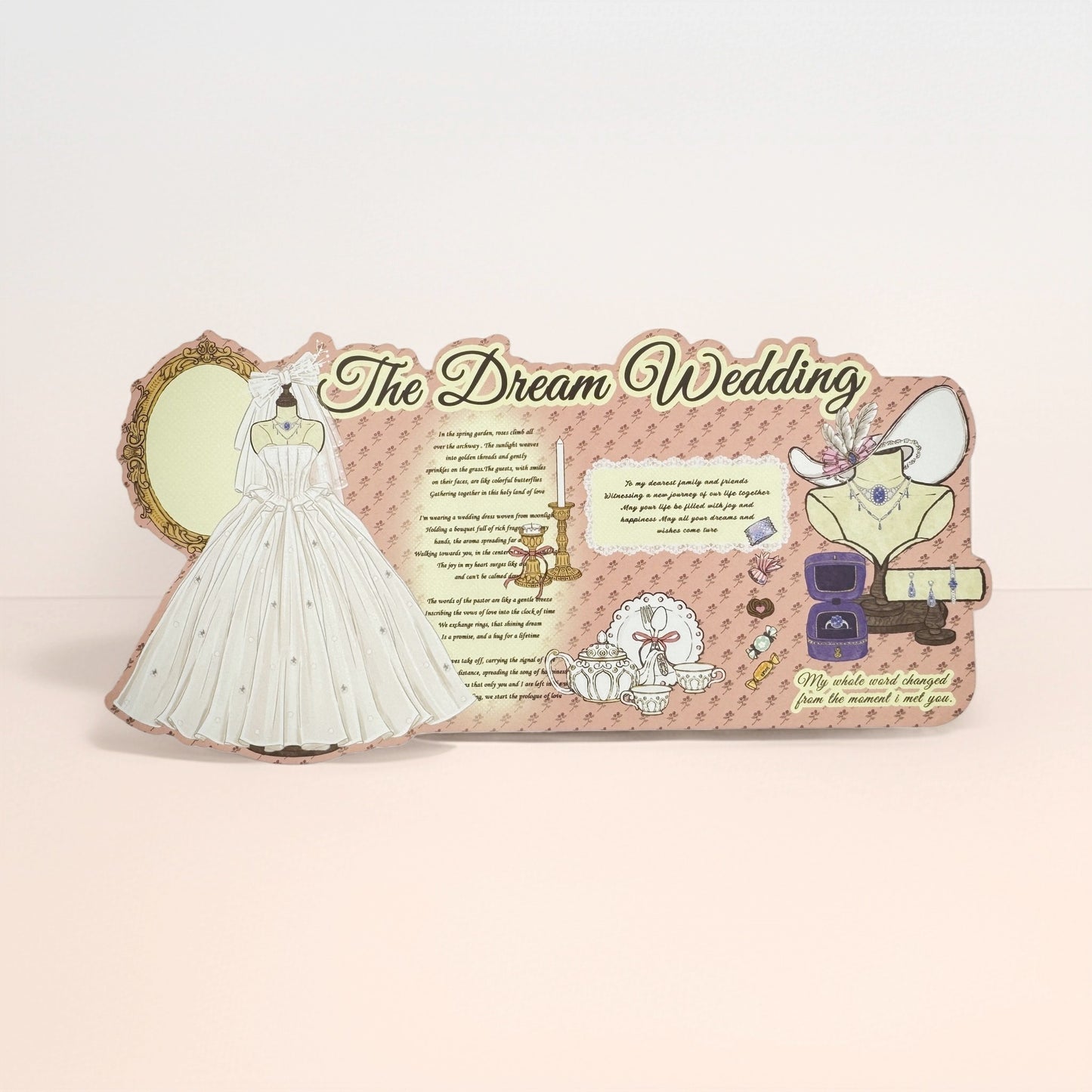 The Dream Wedding - Wedding Themed Illustrated Aesthetic Jumbo Matte Decorative Parcel Box Seal Stickers - 5 PCS
