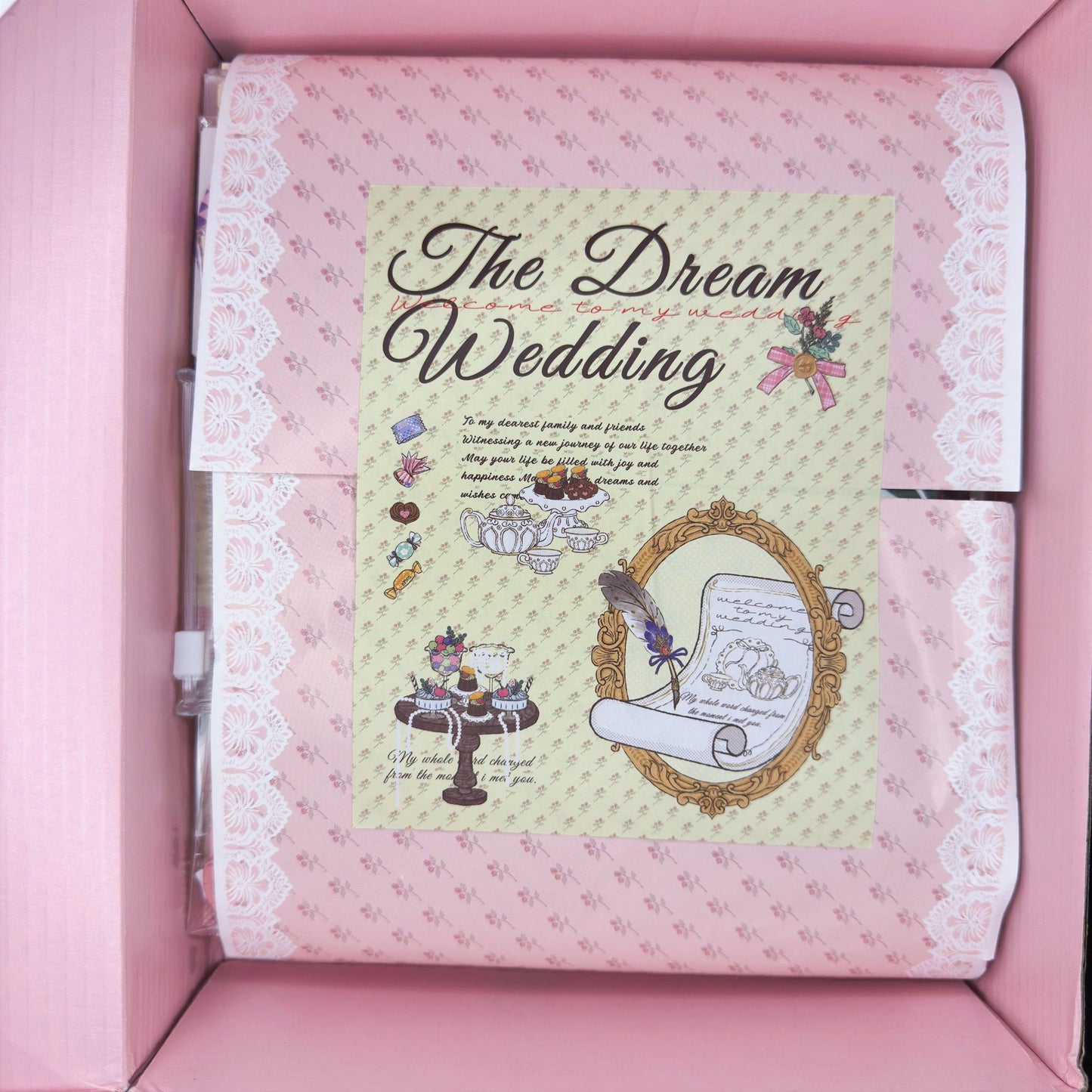 The Dream Wedding - Wedding Themed Illustrated Aesthetic Jumbo Matte Decorative Parcel Box Seal Stickers - 5 PCS