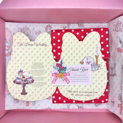 The Dream Wedding - Wedding Themed Illustrated Aesthetic Multi-Functional Die-Cut Folio Foldable Art Print Set - 5 SETS