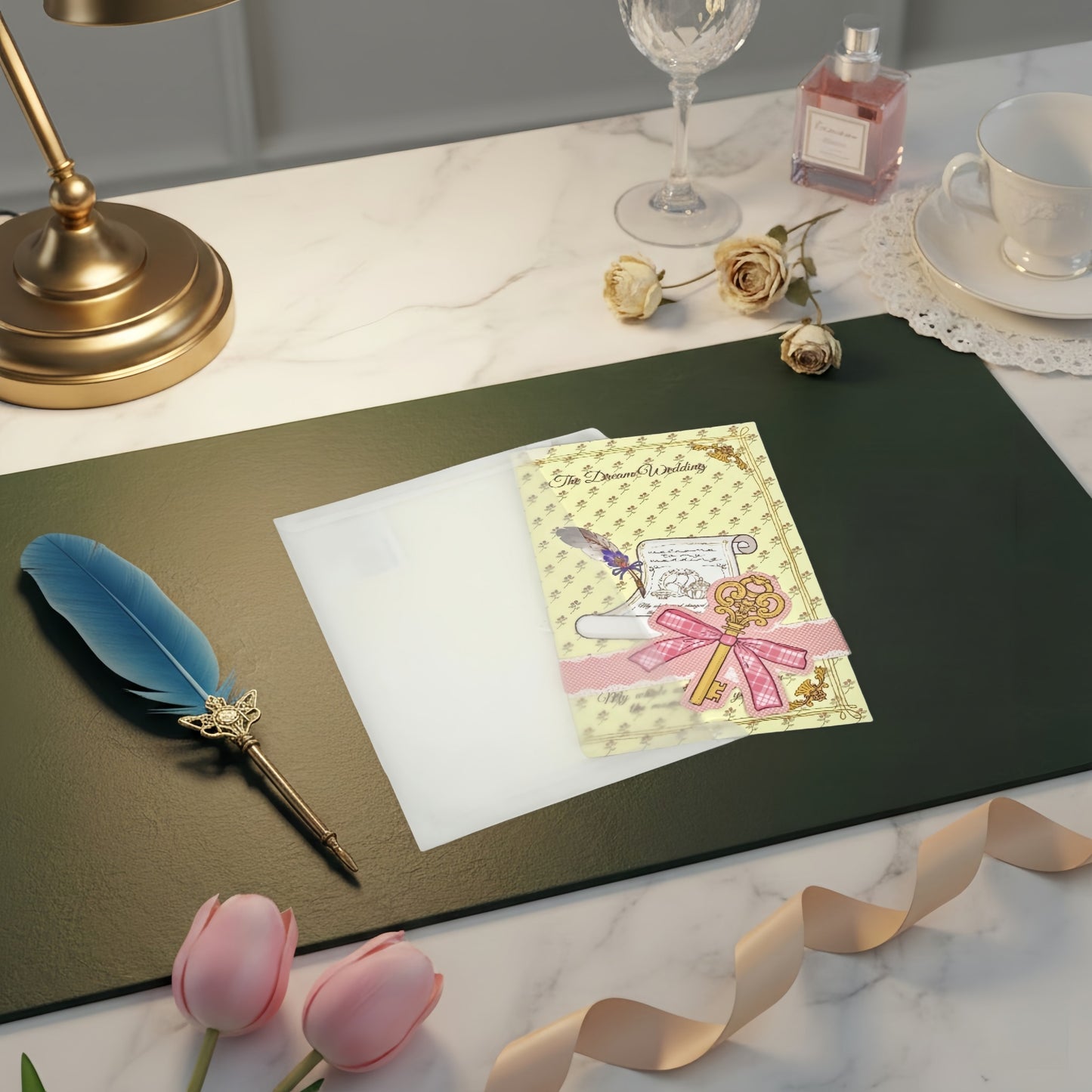 The Dream Wedding - Wedding Themed Illustrated Aesthetic Multi-Functional Die-Cut Folio Foldable Art Print Set - 5 SETS