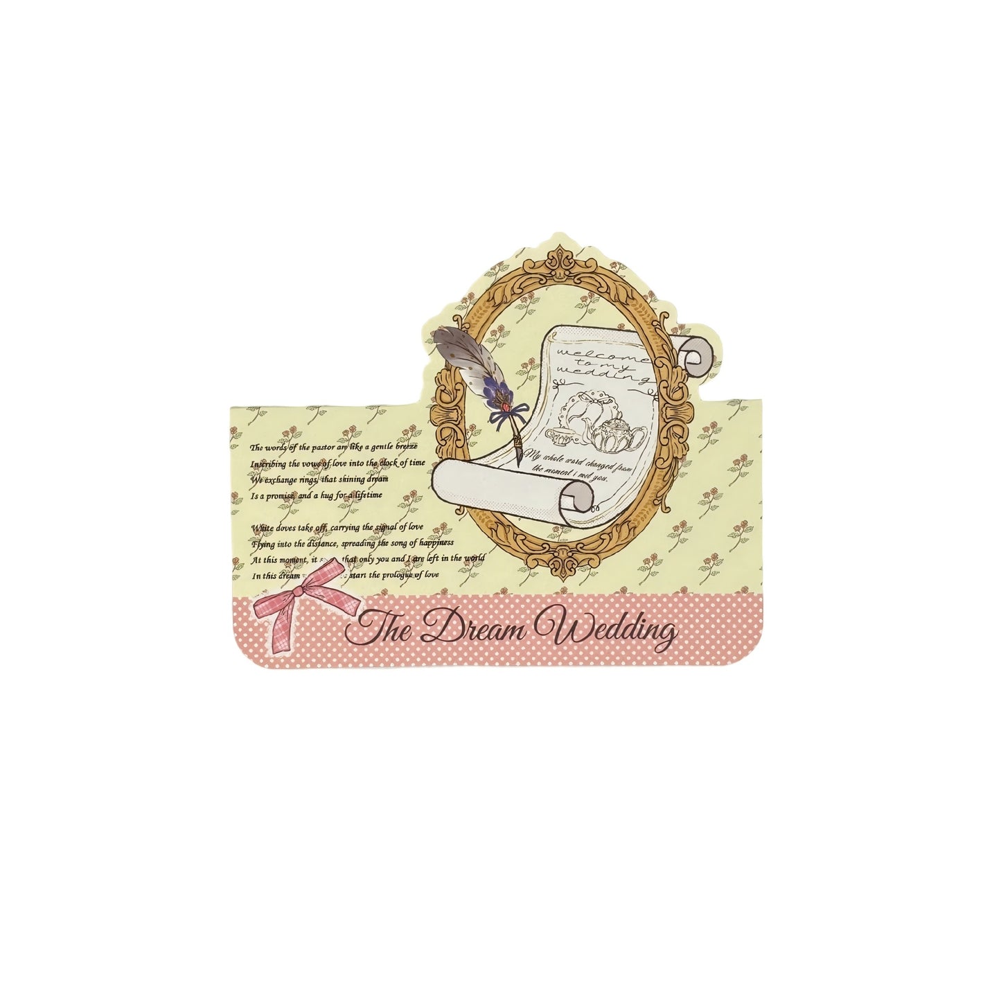 The Dream Wedding - Wedding Themed Illustrated Aesthetic Die-Cut Header Cards - 5 PCS