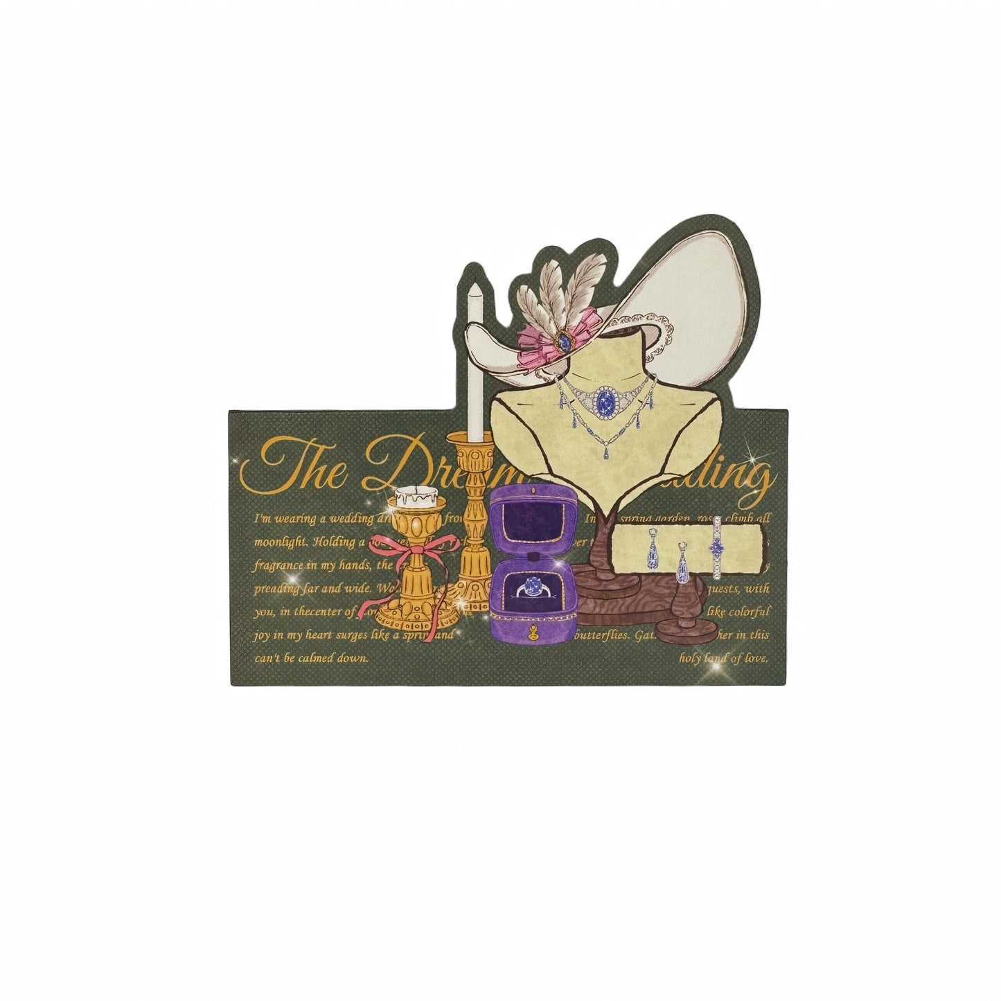 The Dream Wedding - Wedding Themed Illustrated Aesthetic Die-Cut Header Cards - 5 PCS