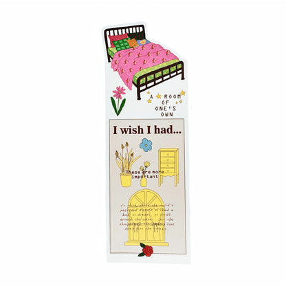 A Room of One's Own Illustrated Aesthetic Long Decorative Matte Die-Cut Strip Seal Stickers - 5 PCS
