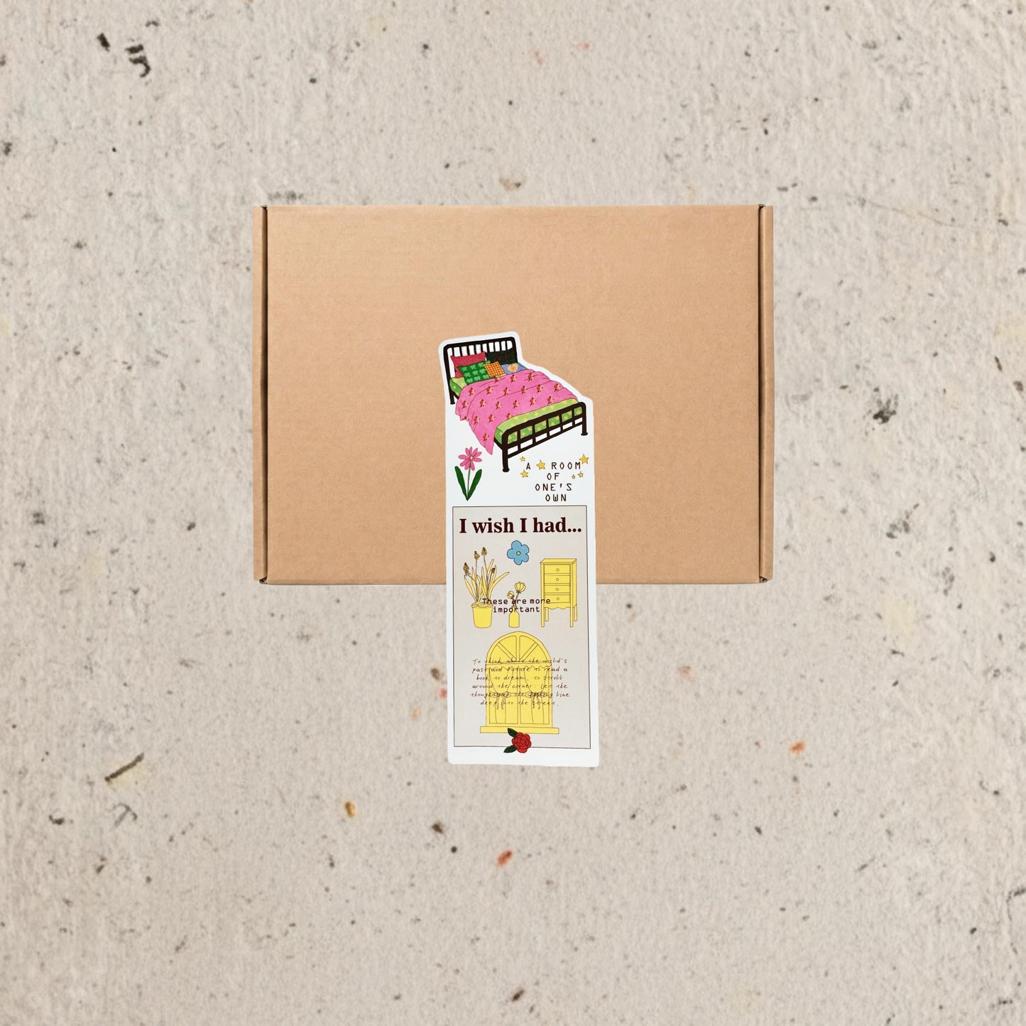 A Room of One's Own Illustrated Aesthetic Long Decorative Matte Die-Cut Strip Seal Stickers - 5 PCS
