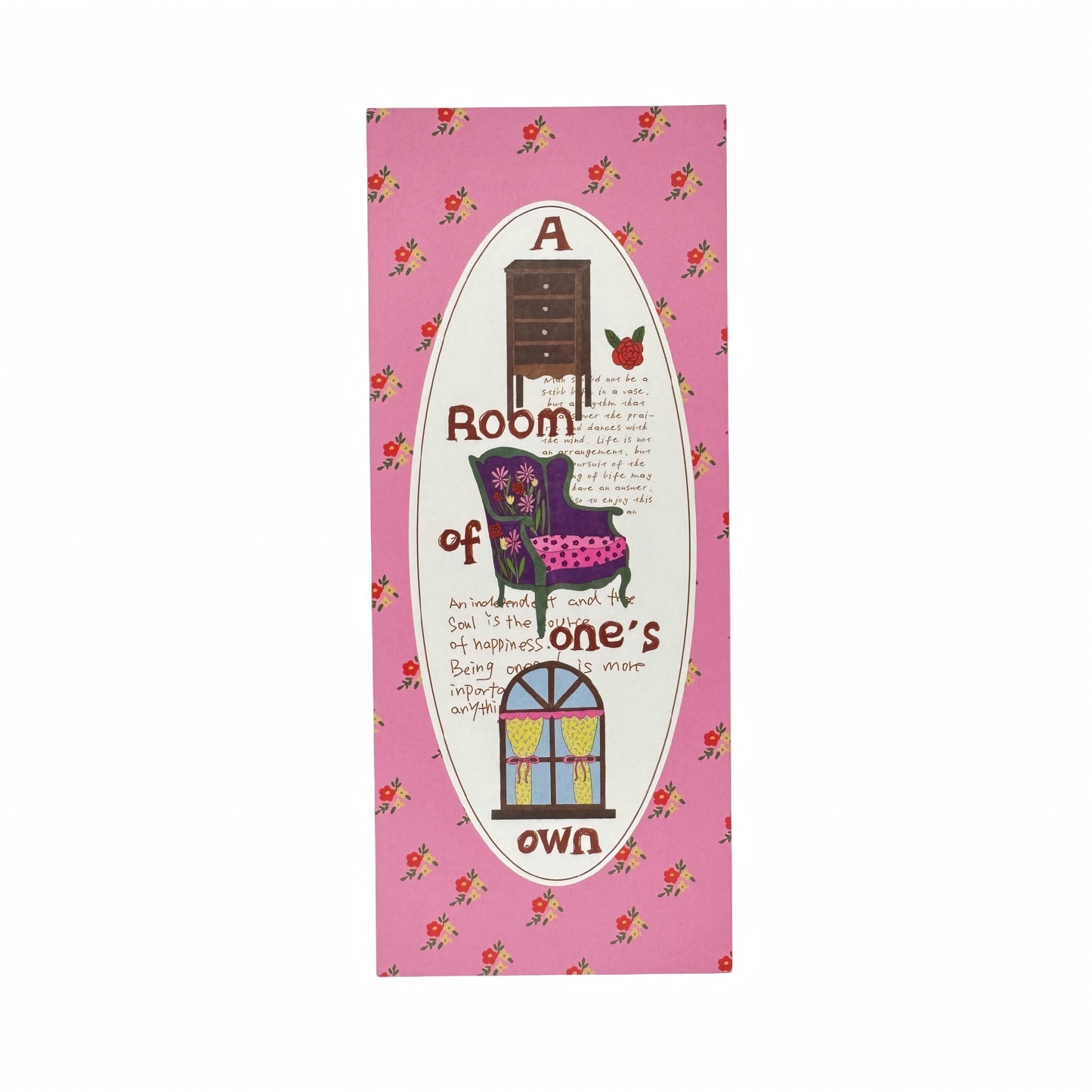 A Room of One's Own Illustrated Aesthetic Long Decorative Matte Die-Cut Strip Seal Stickers - 5 PCS
