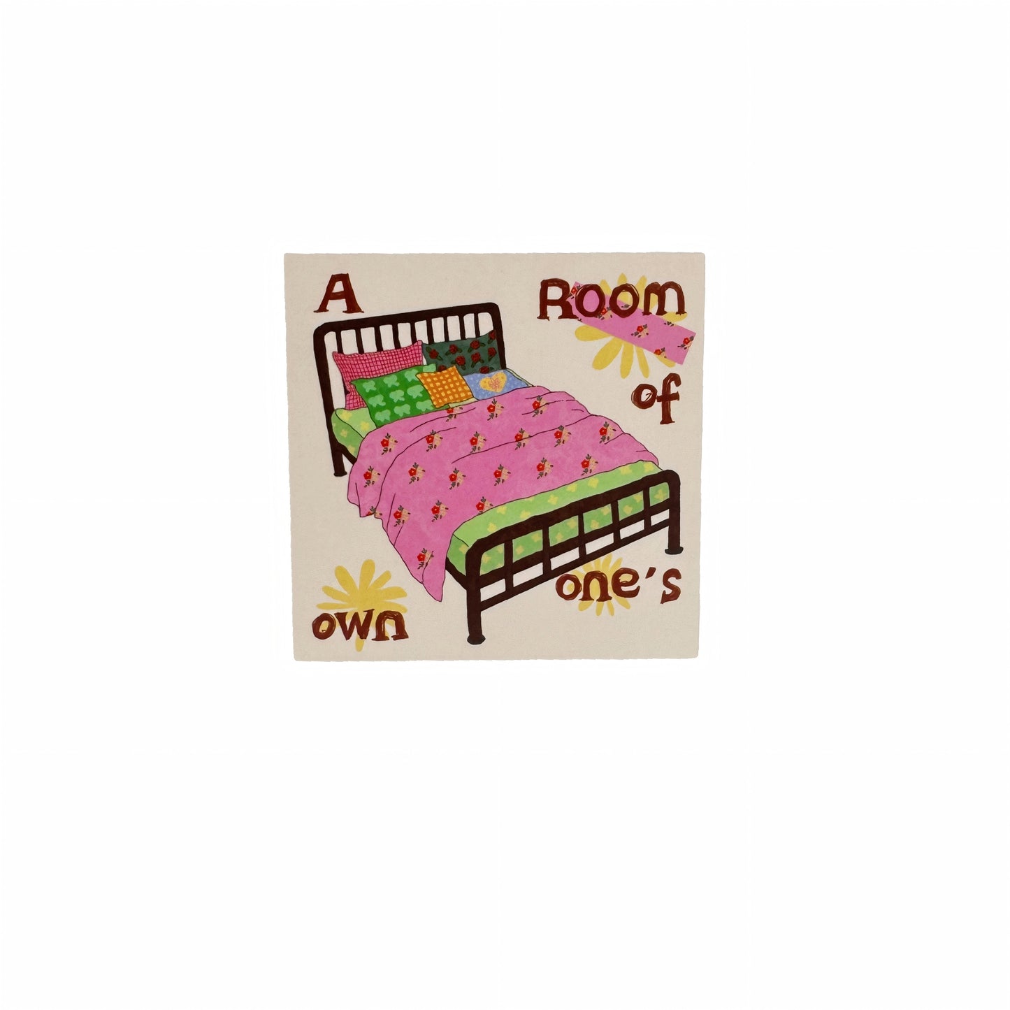 A Room of One's Own Illustrated Aesthetic Matte Seal Stickers Series (Square) - 5 PCS