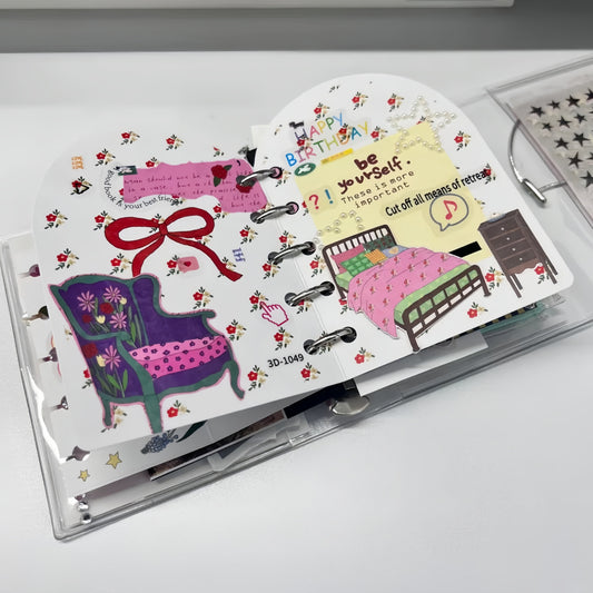 A Room of One's Own Illustrated Aesthetic Multi-Functional Die-Cut Folio Foldable Art Print - 5 PCS