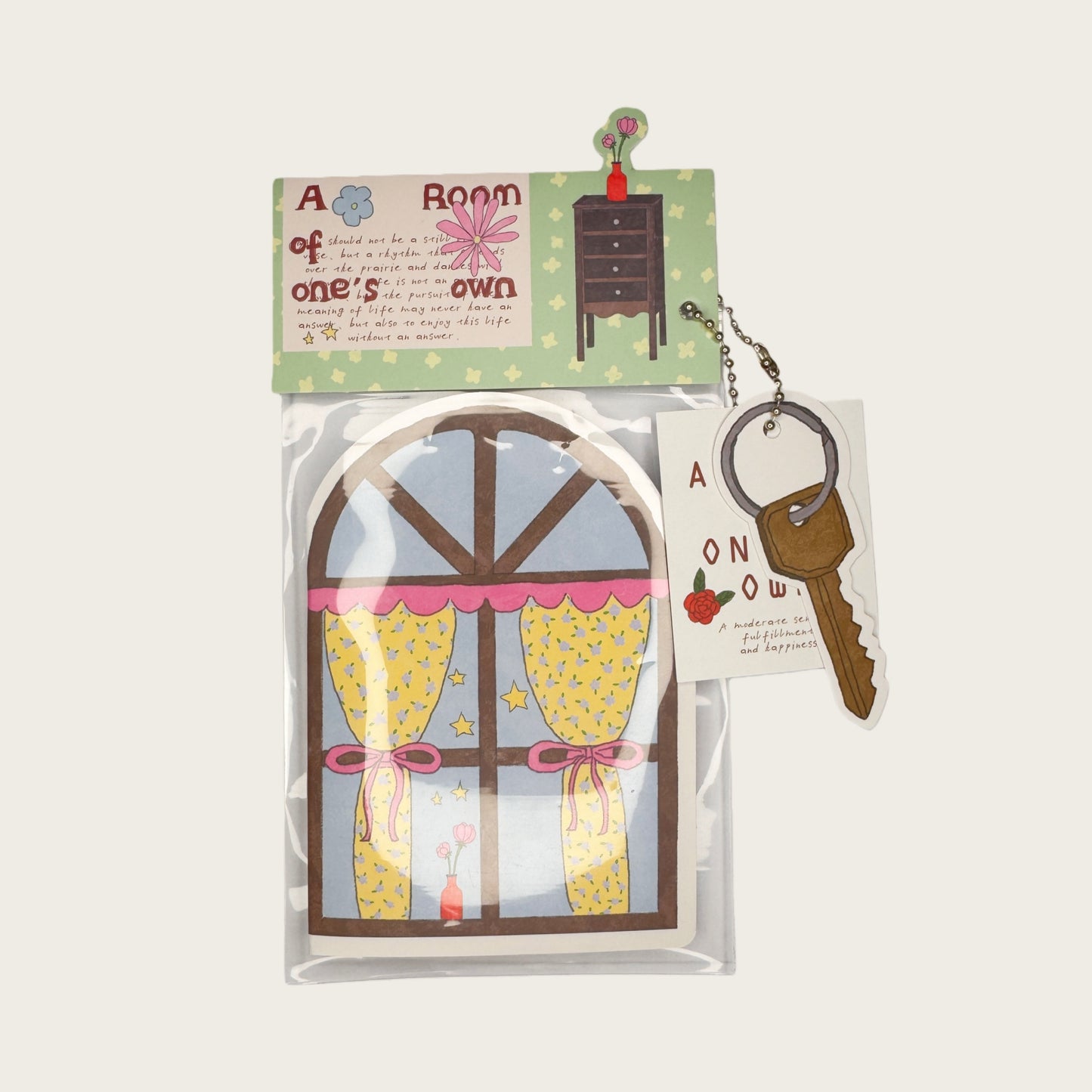 A Room of One's Own Illustrated Aesthetic Multi-Functional Die-Cut Folio Foldable Art Print - 5 PCS