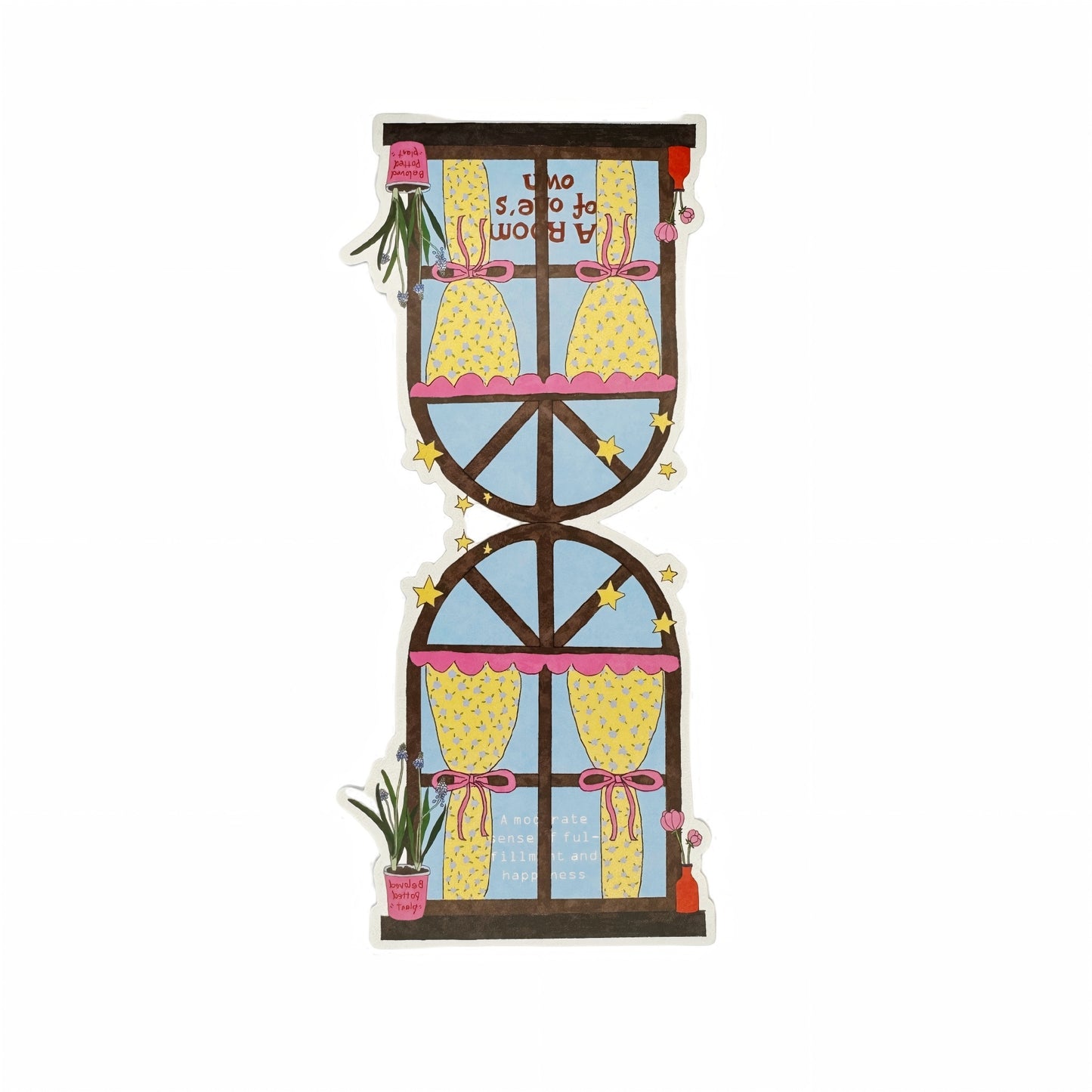 A Room of One's Own Illustrated Aesthetic Sculptral Die-Cut Header Cards - 5 PCS