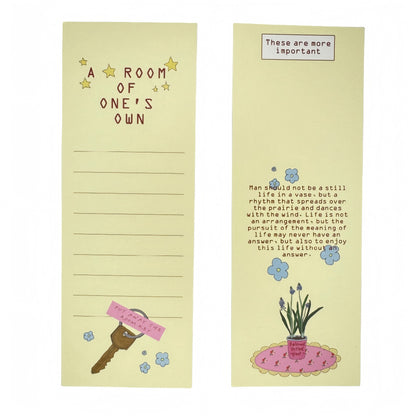 A Room of One's Own Illustrated Aesthetic Art Print Memo - 5 PCS