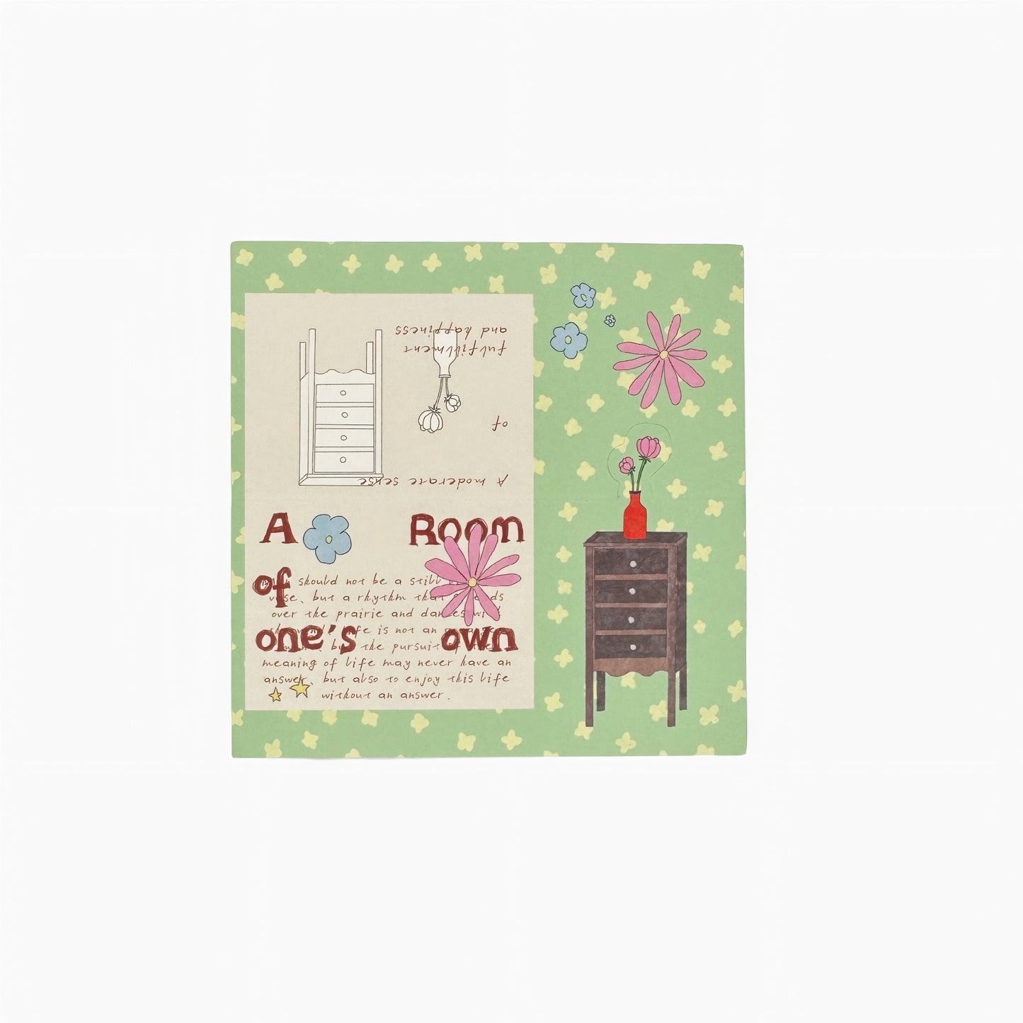 A Room of One's Own Illustrated Aesthetic Die-Cut Header Cards - 5 PCS