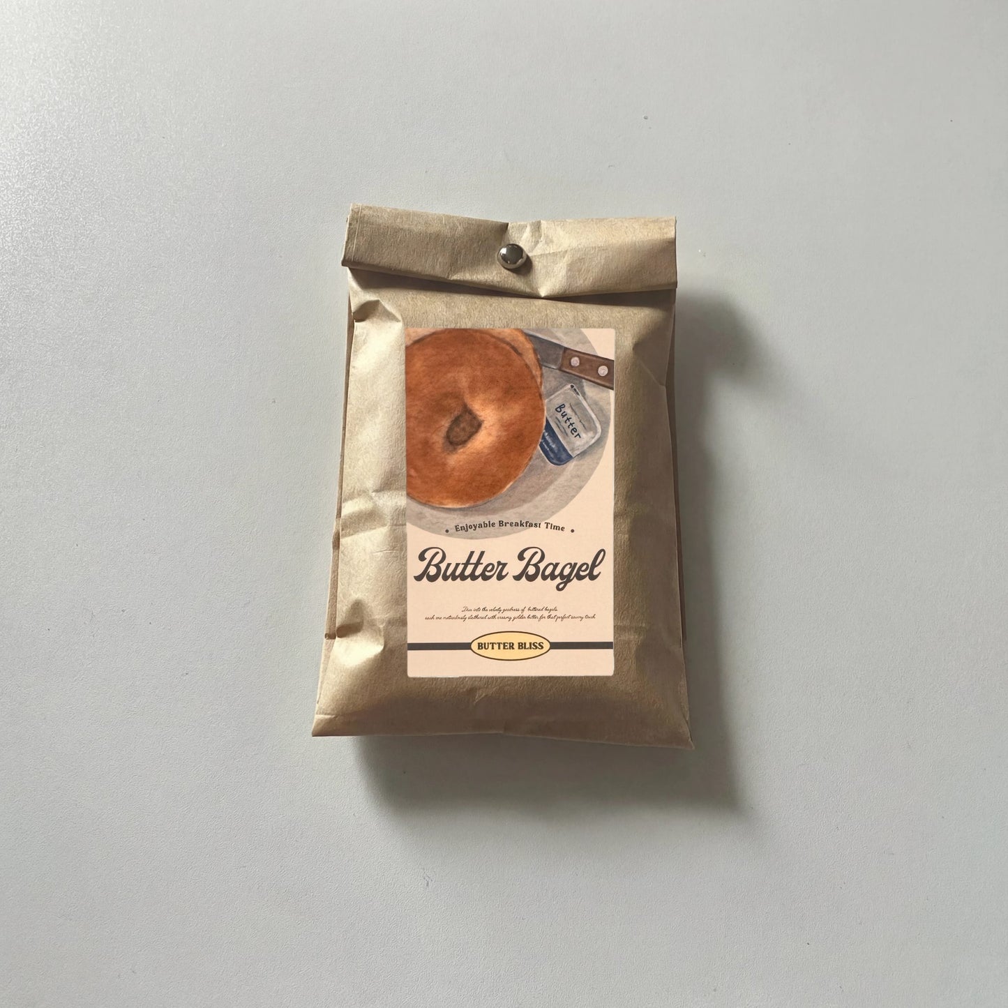 Bagel Baking Gourmet Aesthetic Matte Seal Stickers Set - 5 PCS