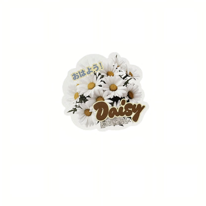 Daisy 24 Pcs Floral Aesthetic Die-Cut Stickers Set Ephemera Pack - 24 PCS