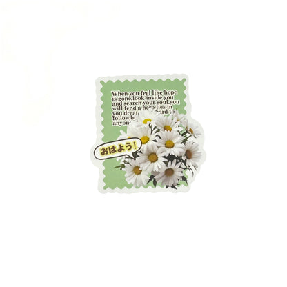 Daisy 24 Pcs Floral Aesthetic Die-Cut Stickers Set Ephemera Pack - 24 PCS