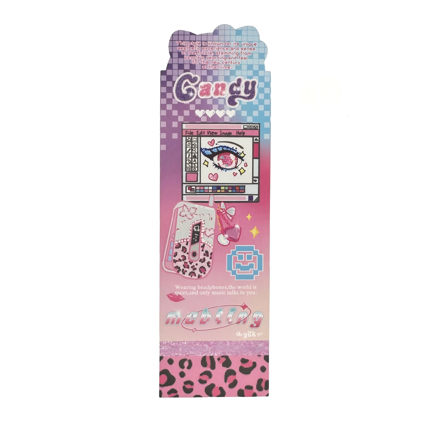 Y2K Sweetheart  Retro Millennium Aesthetic Long Decorative Matte Die-Cut Strip Seal Stickers - 5 PCS