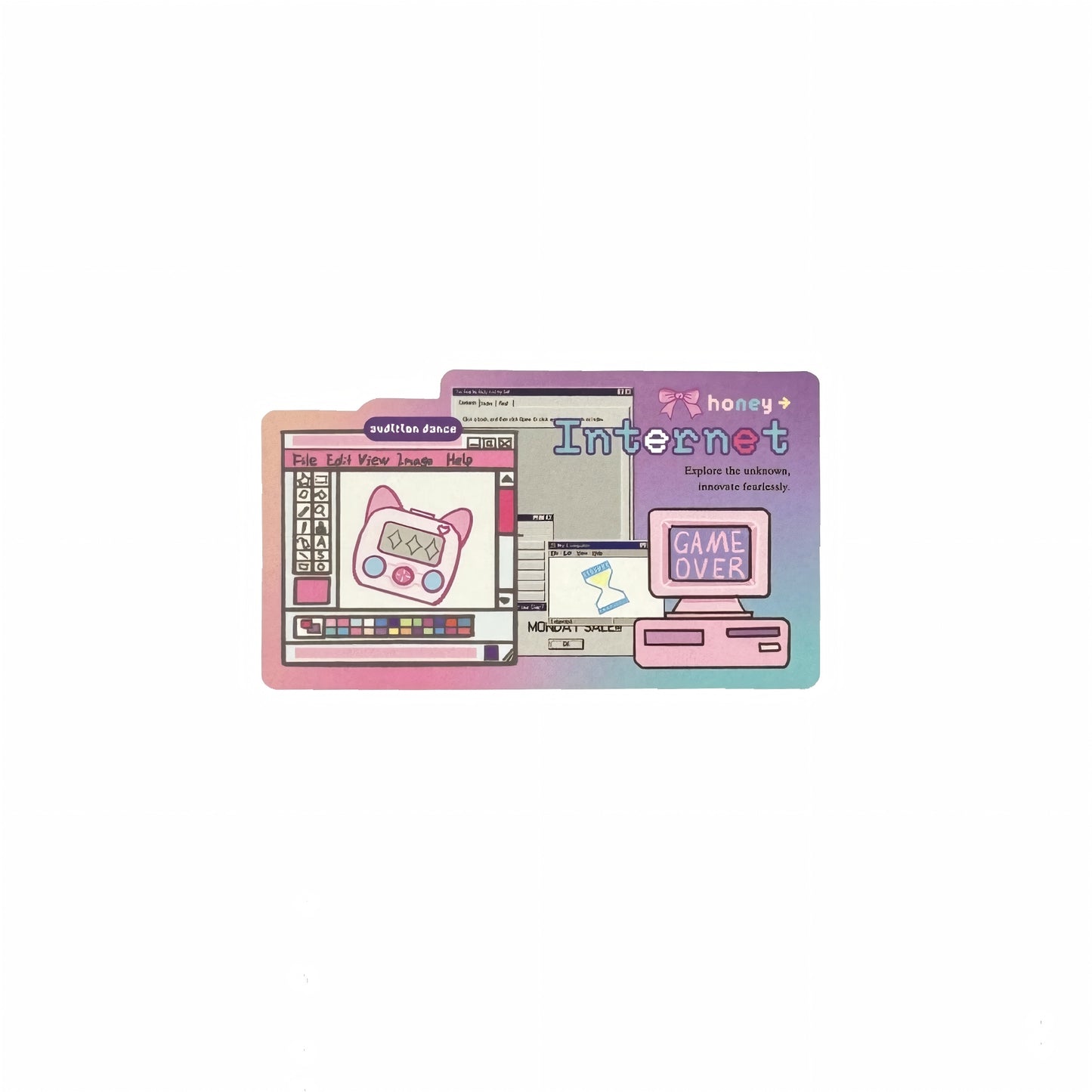 Y2K Sweetheart  30Pcs Retro Millennium Aesthetic Die-Cut Stickers Set Ephemera Pack - 30 PCS