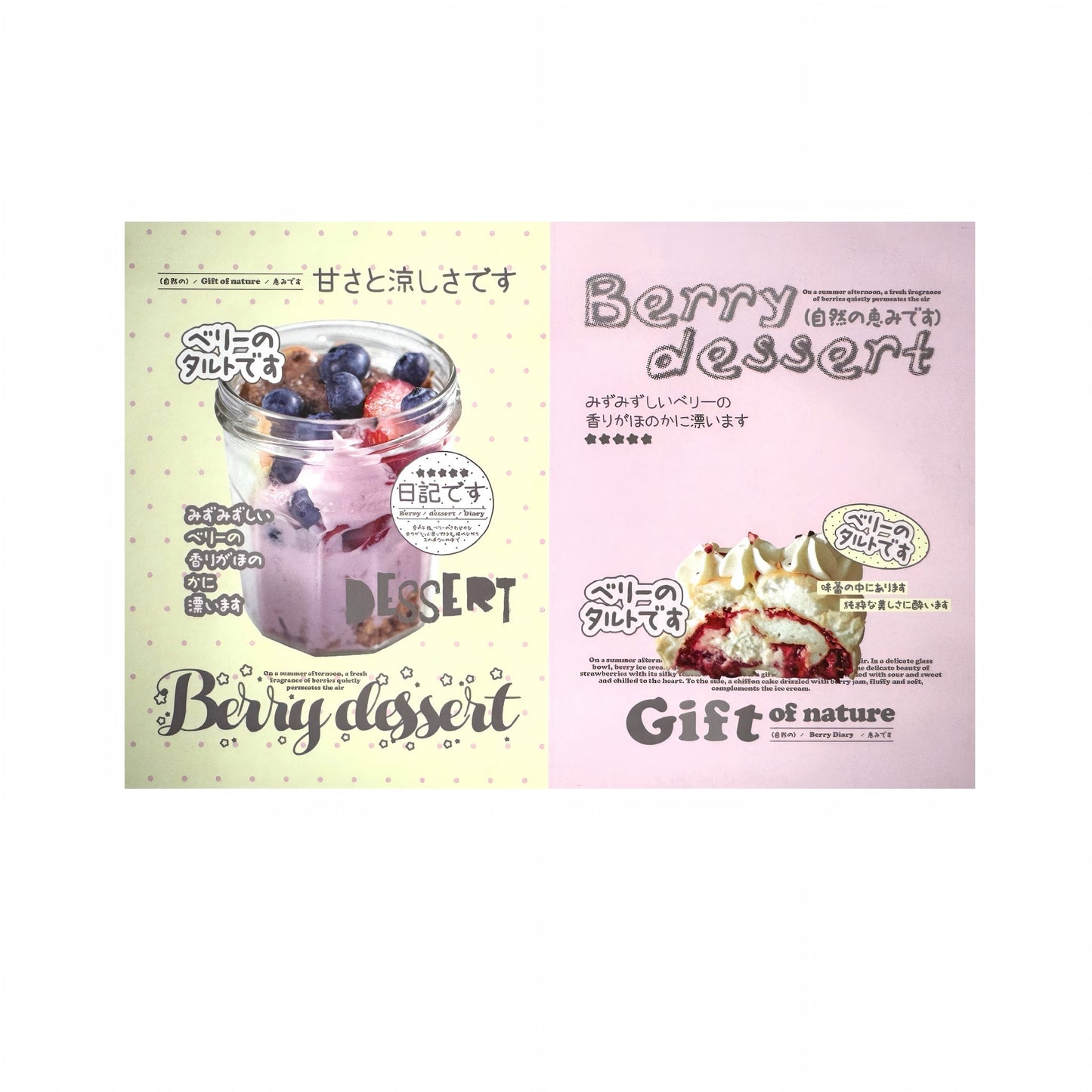 Berry Sweet Gourmet Aesthetic Multi-Functional Folio Foldable Art Print - 5 PCS