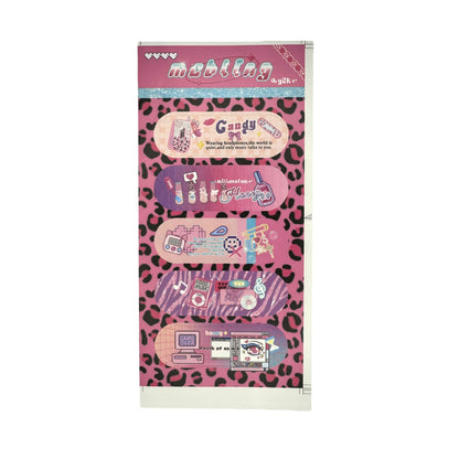 Y2K Sweetheart Retro Millennium Aesthetic Bandage-Style Matte Patch Strip Stickers Set - 5 SHEETS