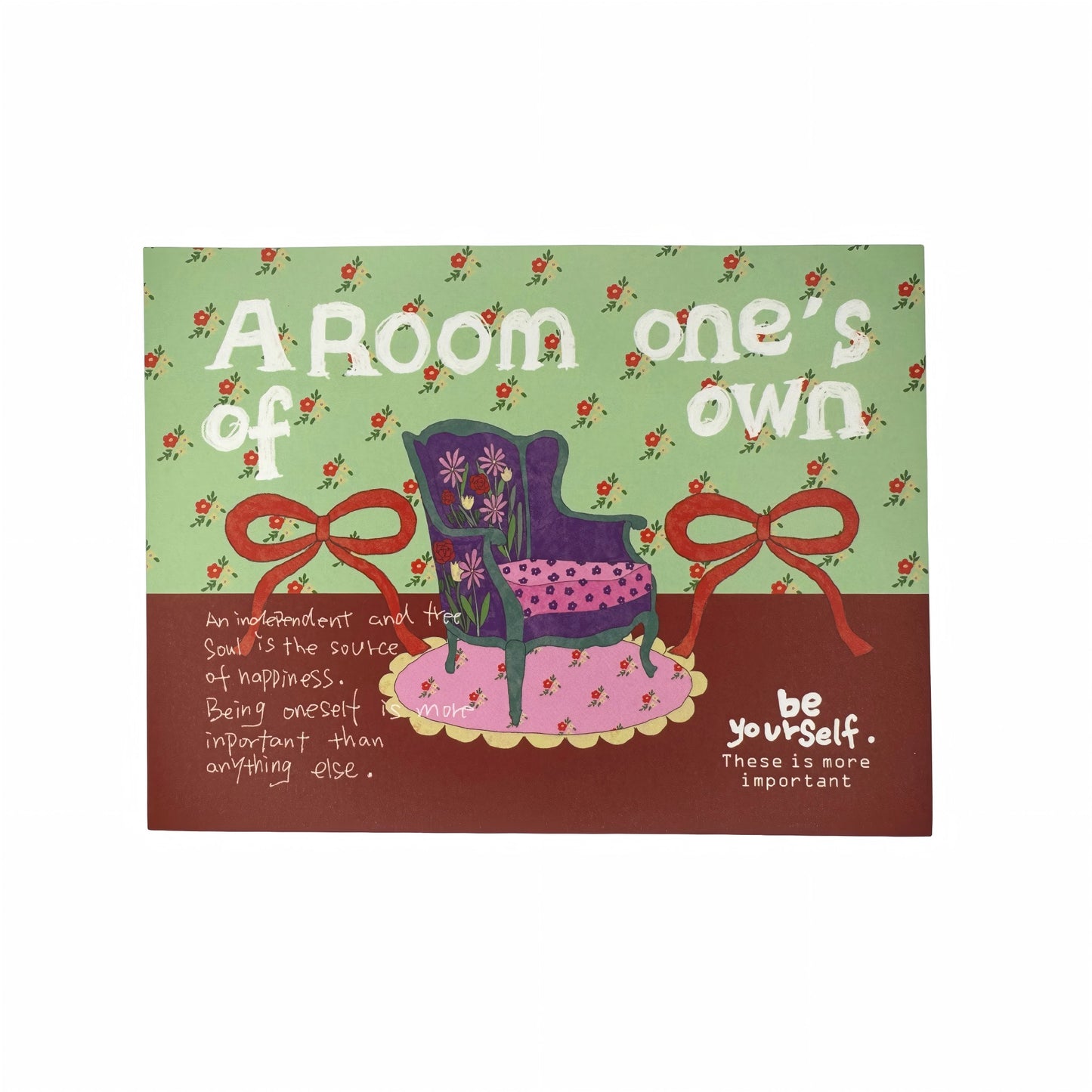 A Room of One's Own Illustrated Aesthetic Jumbo Matte Decorative Parcel Box Seal Stickers - 5 PCS