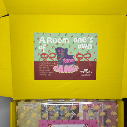 A Room of One's Own Illustrated Aesthetic Jumbo Matte Decorative Parcel Box Seal Stickers - 5 PCS