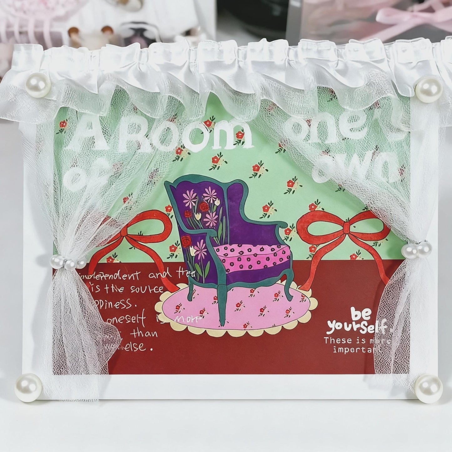A Room of One's Own Illustrated Aesthetic Jumbo Matte Decorative Parcel Box Seal Stickers - 5 PCS